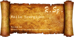 Reile Szergiusz névjegykártya